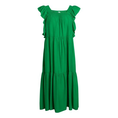 Co’couture Sunrise Smock Dress-Green Kleding Co'Couture