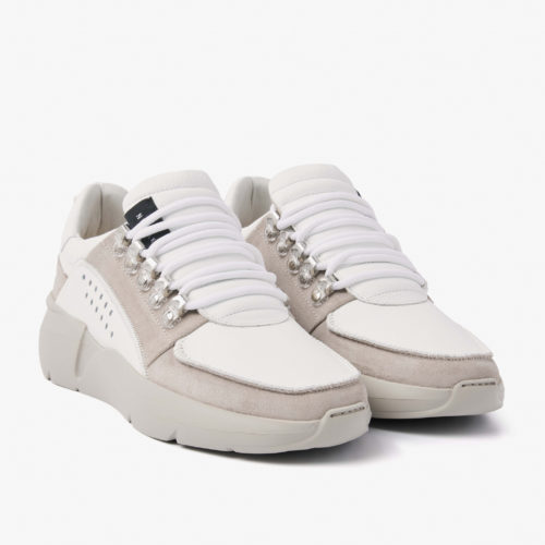 Nubikk Roque Roman M-White Leather Taupe Sneakers Heren