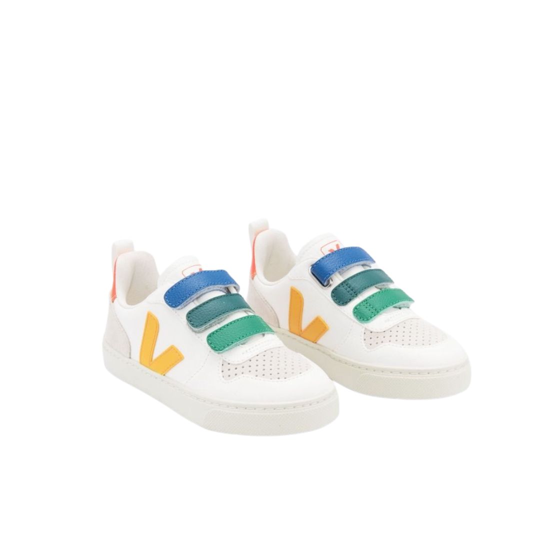 Veja Small V10-Multico Extra White Ouro Kinderschoenen New Arrival