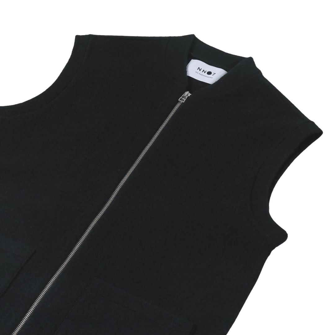 NN07 Boiled Zip Vest 6398-Black Jackets Broeken